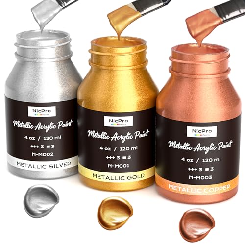 Acrylic Paint Set Metallic (12 Fl Oz)