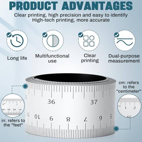 1 Pcs 39.37 Inch Magnetic Ruler Flexible Tape Magnetic Tape Measure with Both Inches and Centimeters