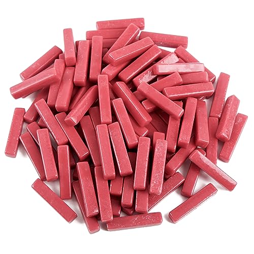 150g Red Strips Glass Mosaic Tiles for Crafts Bulk (5.29 Ounce)