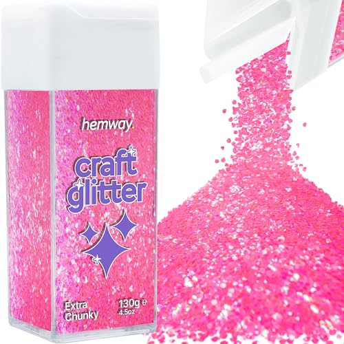 Craft Glitter Shaker Baby Pink Iridescent 110g Extra Chunky (4.5 Ounce)