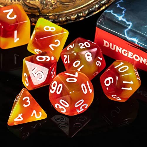DND Dice Set D&D Polyhedral Dice with Dice Bag (7 Count)