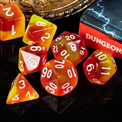 DND Dice Set D&D Polyhedral Dice with Dice Bag (7 Count)