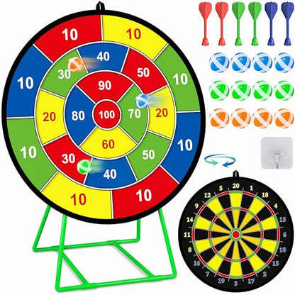 Large Dart Board for Kids with Stand (18 Count)