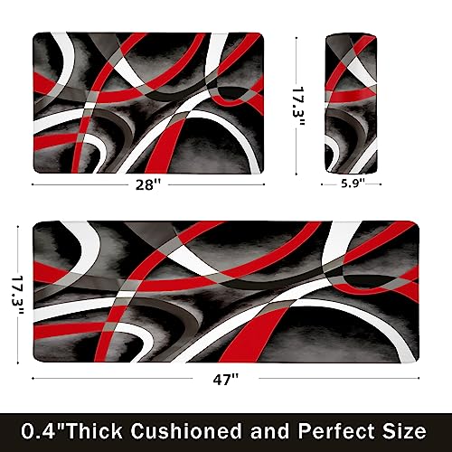 Kitchen Mats for Floor red Kitchen Rugs Modern Abstract Circle Anti Fatigue Kitchen Mats Waterproof Floor Mats Cushioned Non