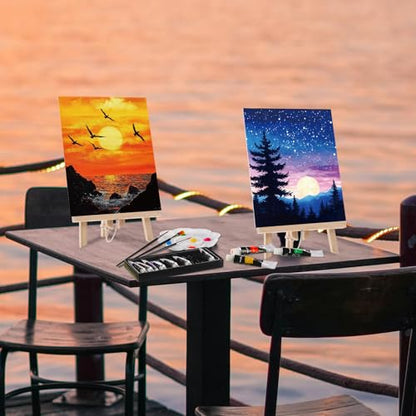36 Pcs Paint and Sip Kit for Adults 8''x10'' Pre Drawn Canvas for Painting DIY Afro Acrylic Painting Kit Wood Easel Brushes Date Night Bulk for Mother's Day Party Gifts (36 Count)