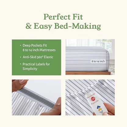 100% Organic Cotton Twin XL Bed Sheets Set