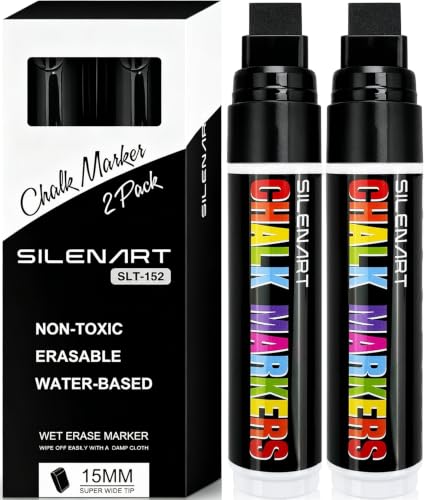 Black Window Chalk Markers Jumbo Tip (2 Count)