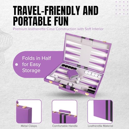 Premium Backgammon 18" Large Purple