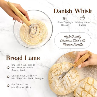 Sourdough Starter Kit with Bread Proofing Baskets & Tools