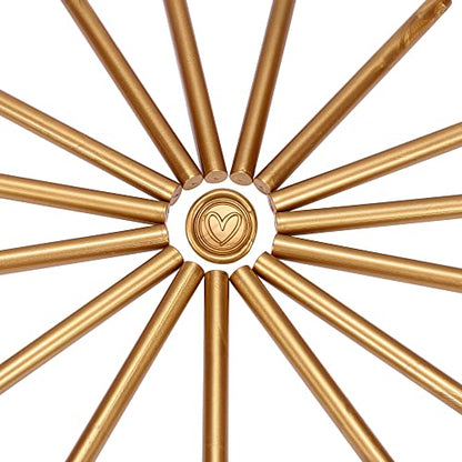 15Pcs Antique Gold Glue Gun Sealing Wax Sticks for Wax Seal Stamp (15 Count)