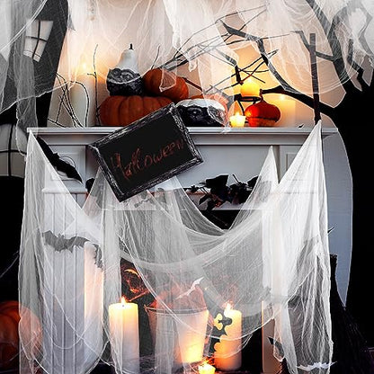 Halloween Cheese cloth 85 x 394 Inch White Cheesecloth Roll for Crafts Large Cotton Muslin Gauze Fabric for Halloween Outdoor & Indoor Spooky Decoration