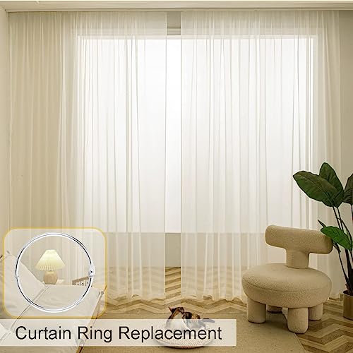 50 Pack Shower Curtain Rings Rust Proof Curtain Hook for Bathroom Shower Rod (50 Count)