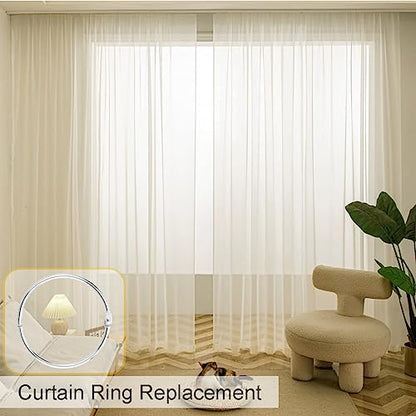 50 Pack Shower Curtain Rings Rust Proof Curtain Hook for Bathroom Shower Rod (50 Count)