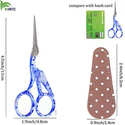 4.5" Crochet Scissors Thread Snips with Protective Case (2 Count)