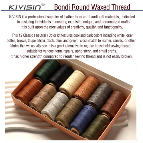 Round Polyester Waxed Thread 0.55mm (12 Color)
