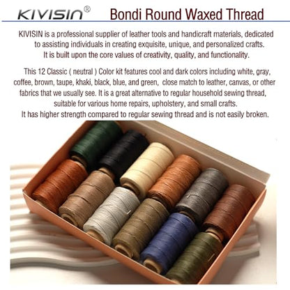 Round Polyester Waxed Thread 0.55mm (12 Color)