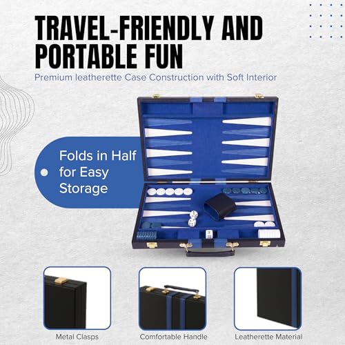 Premium Backgammon 11" Small Blue