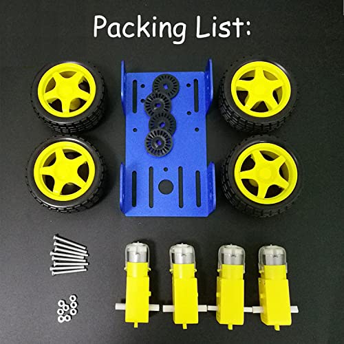 4wd Robot Car Chassis Kit with Metal Robotic Frame & 4pcs TT Encoder DC Motor for Arduino
