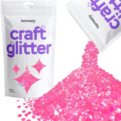 Craft Glitter Baby Pink Iridescent 100g Super Chunky Glitter