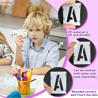 1.5 Inch 42 Pcs Reusable Letter Number Symbol Stencils