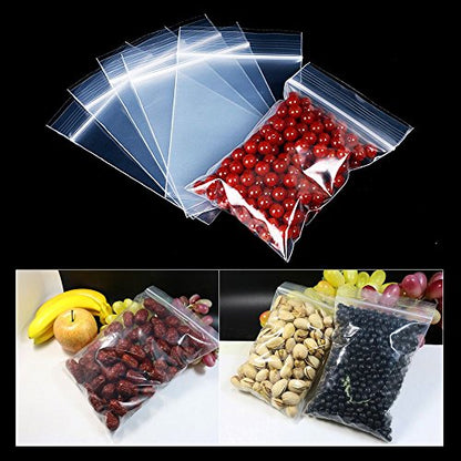 Small Plastic Bags for Jewelry 300pcs 3 Assorted Sizes Clear Zipper Baggies Jewelry Storage Bags 2 Mil for Beads Board Games Pill Travel 2.4 x 3.5 (300 Count)