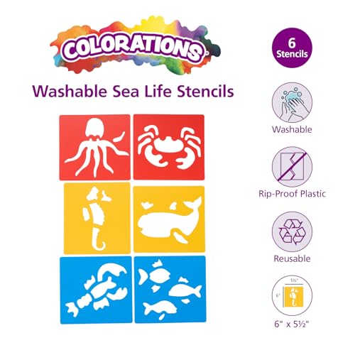 Sea Life Washable Plastic Stencils