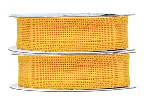 1 Inch Wide Yellow Burlap Ribbon for Crafts (120 Foot)