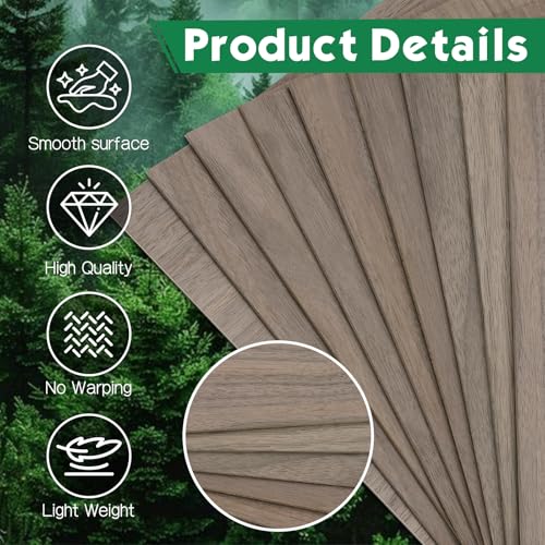 18 Pack Walnut Plywood Sheets 12x12x1 (18 Count)