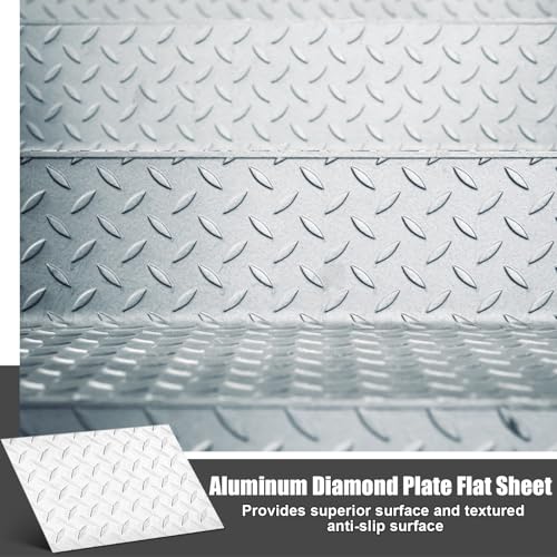 12" x 16" Aluminum Diamond Plate Sheet 0.08 Inch Thick Tread Metal Panel for Toolbox