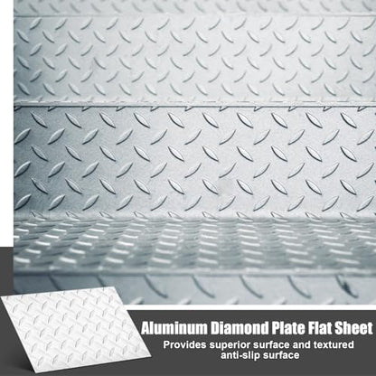12" x 16" Aluminum Diamond Plate Sheet 0.08 Inch Thick Tread Metal Panel for Toolbox