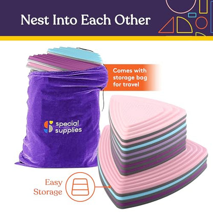 10 Stepping Stones for Kids Indoor and Outdoor Balance Blocks Promote Coordination (10 Count)