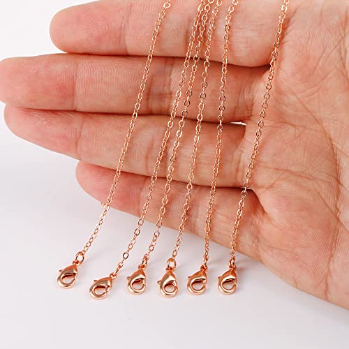 Wholesale 12PCS Rose Gold Plated Solid Brass Chain (12 Count)