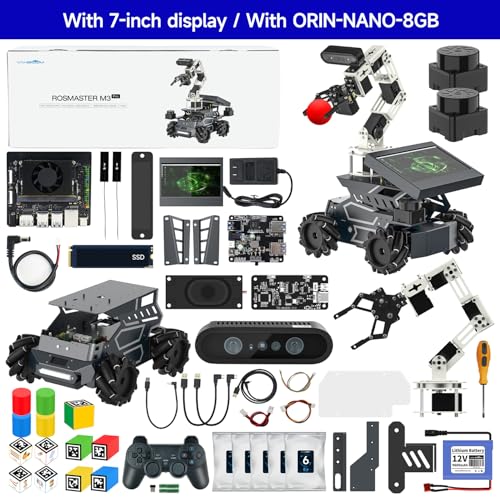 ROS2 Robot Kit with Jetson Orin Nano 8GB Super Large AI Model with 6DOF Robotic Arm