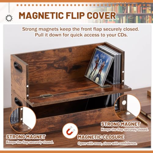 2 Set Wooden Cd Storage Box (2 Count)