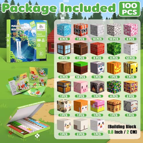 100PCS Magnetic Blocks (100 Count)