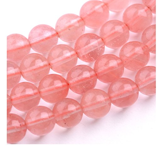 35pcs Synthetic Red Cherry Quartz Gemstone 10mm Round Beads (36 Count)