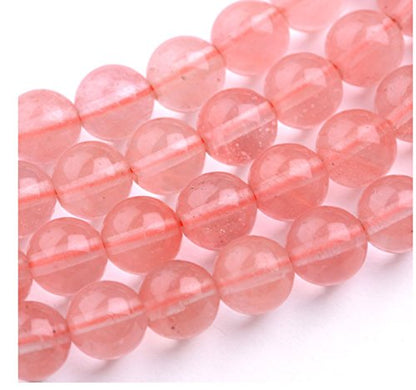 35pcs Synthetic Red Cherry Quartz Gemstone 10mm Round Beads (36 Count)