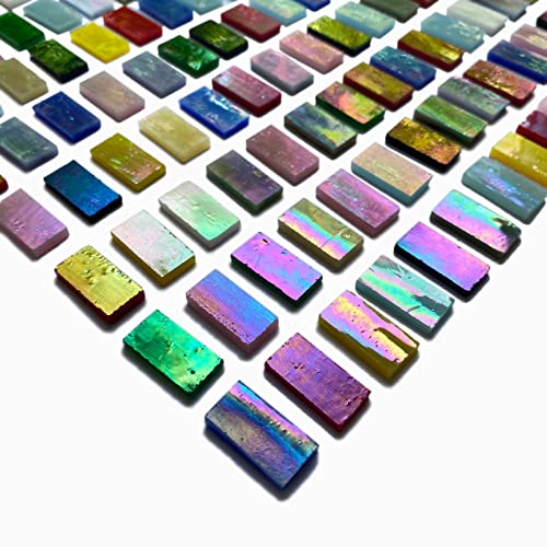 Rectangle Iridescent Glass Mosaic Tiles (15 Ounce)