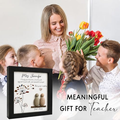 Personalized Appreciation Teacher Pebble Art Wooden Plaque