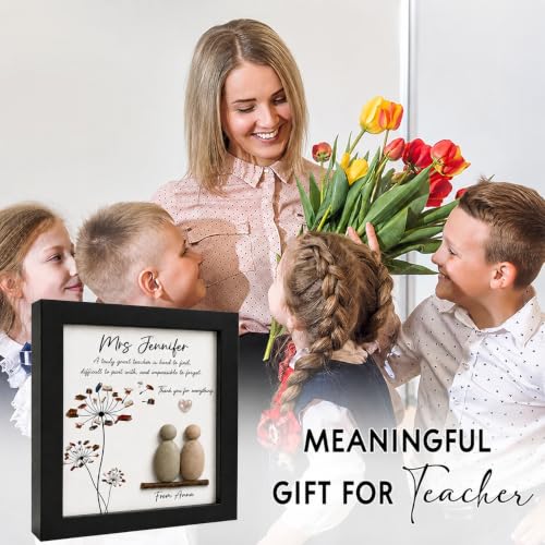 Personalized Appreciation Teacher Pebble Art Wooden Plaque