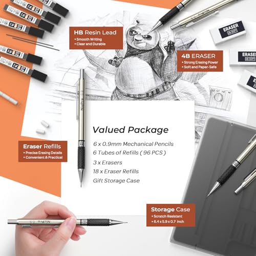 0.9 mm Art Mechanical Pencils Set in Case