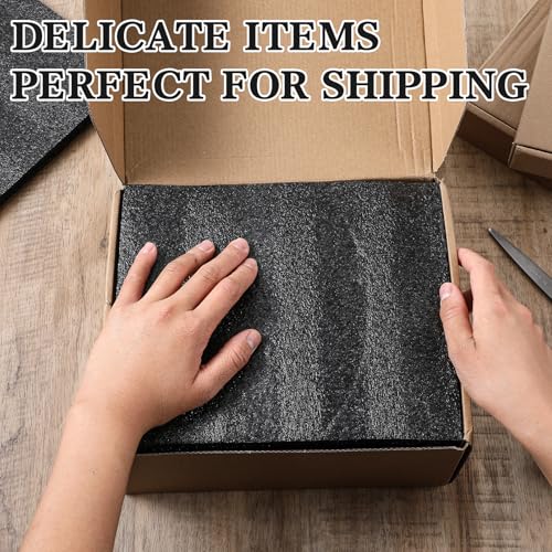 15 Pcs 12" x 8" x 0.5" Black Polyethylene Foam Packing Sheets for Craft (15 Count)