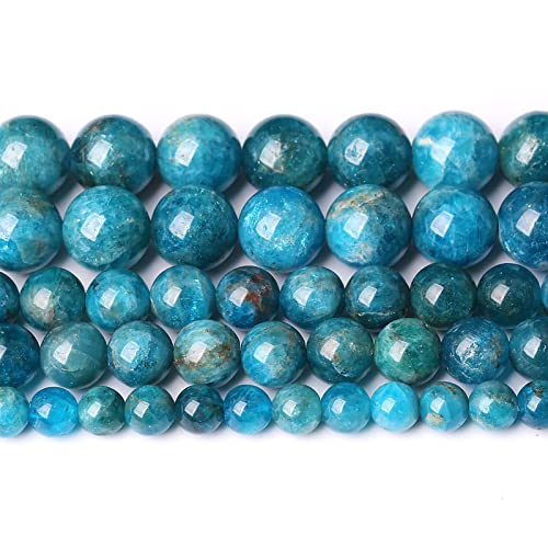 90PCS 4mm AAA Natural Blue Apatite Stone Beads Gemstone Round Loose Spacer Beads for Jewelry Making DIY Bracelet Necklace 15" (16 Count)
