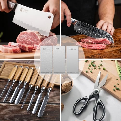 3 PCS Diamond Sharpening Stone Diamond Knife Sharpener Plate Honing Whetstone for Knives Chisel (3 Count)