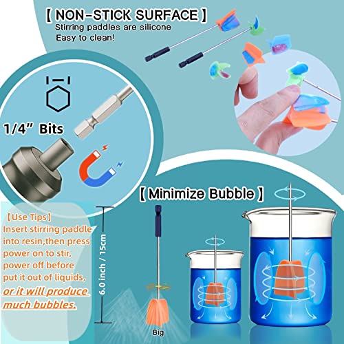 Resin Mixer Epoxy Mixer Paddles (4 Count)