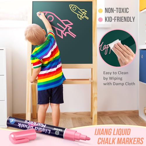 Chalk Markers 8 Pastel Colors Set for Blackboard & Glass Surfaces (8 Count)