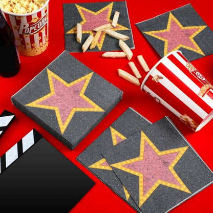 60 Pcs Movie Star Cocktail Paper Napkins 6.5 x 6.5 Inches (60 Count)