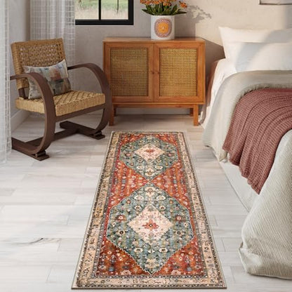 Felice Boho Tribal 2x6 Washable Runners for Hallways Non Slip (12 Sq Ft)