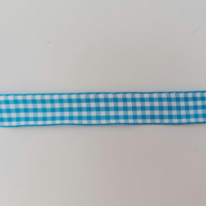 Vivid Blue and White Woven Edge Plaid Ribbon 100% Polyester Gingham Ribbon 25 Yards Each Roll (75 Foot)