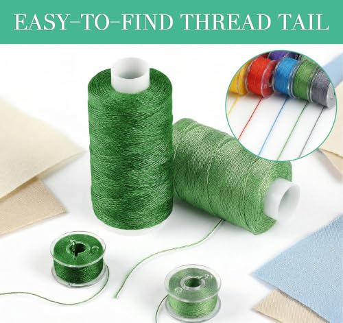 700 Yard 36 Color Sewing Thread Kit with Prewound Bobbins (2100 Foot)